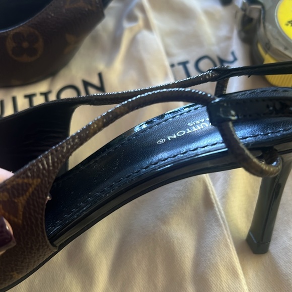 Brand new never used Louis Vuitton monogram slingback heels 37 - Picture 9 of 9